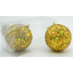 Bola 10cm Dorada (set de 2 unidades)