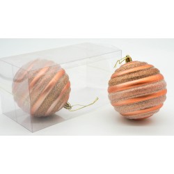 Bola 10cm Dorado Rosado (set de 2 unidades)