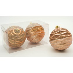 Bola 10cm Dorado Rosado (set de 2 unidades)