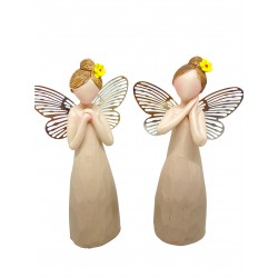 Ángel con ala de metal (set con 2 unidades)