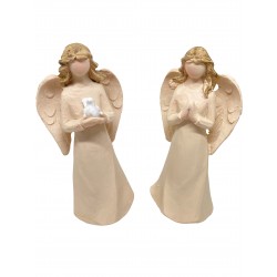 Ángel rezando y con paloma (set con 2 unidades)
