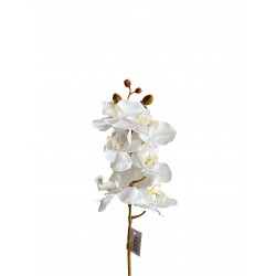 Orquídea Artificial de Silicona (blanca)