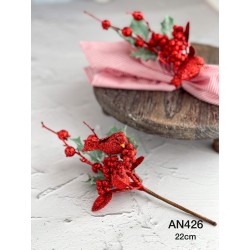 Pick de moras y pajarito (rojo)