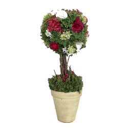 Arreglo floral tipo topiario (Rojo)