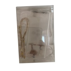 Cable plateado con 20 LEDs (blanco cálido)