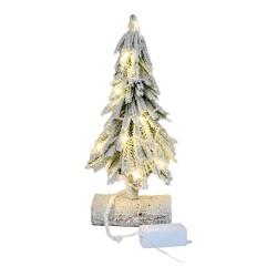 Árbol Tipo Pino Nevado de 35cm con Luces LEDs