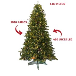 Árbol de Navidad Iluminado LED de 210cm (1016 ramas)