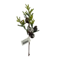 Pick Navideño Con Hojas De Pino De 29Cm