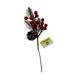 Pick Navideño De Moras Artificiales De 32Cm