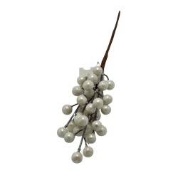 Pick Navideño De Moras Blancas Artificiales De 24Cm
