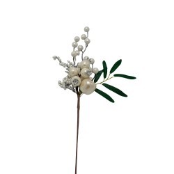 Pick Navideño De Moras Blancas Artificiales De 44Cm