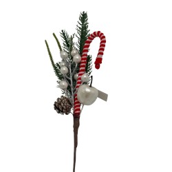 Pick Navideño De Bengala Y Moras Artificiales De 46Cm