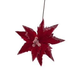 Flor Navideña Tipo Cardinal Roja De 40Cm