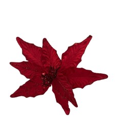 Flor Navideña Tipo Cardinal Roja De 40Cm