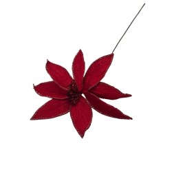 Flor Navideña Tipo Cardinal Roja De 40Cm