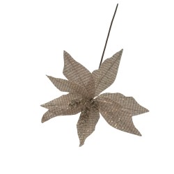 Flor Navideña Tipo Cardinal Dorada De 40Cm