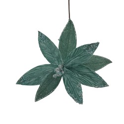 Flor Navideña Tipo Cardinal Verde De 40Cm