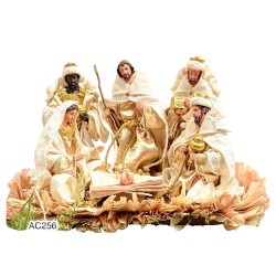 Nacimiento Navideño Dorado Y Blanco (Alto 23,5Cm)