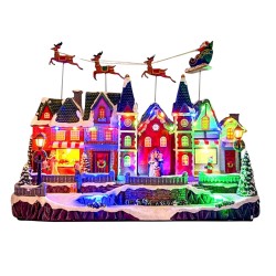Villa Navideña Con Casitas Y Trineo