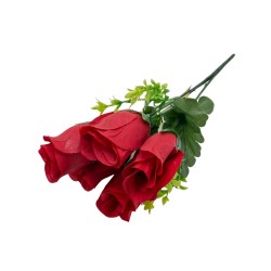 Bouquet De 5 Rosas Artificiales En Boton De 25Cm