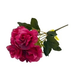 Boquet De 5 Rosas Artificiales Abiertas De 25Cm
