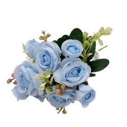 Bouquet De 5 Rosas Artificiales Abiertas De 31Cm