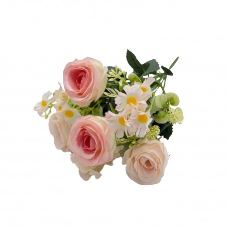 Bouquet Artificial De 7 Rosas De 30Cm