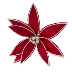 Flor Artificial De Cardenal Rojo Navideño De 30Cm