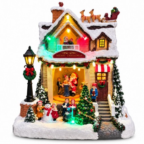 Casita con Papa Noel