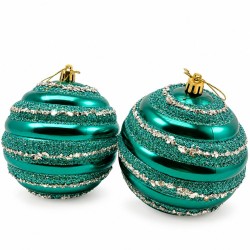 Bola Verde Con Lineas 10Cm Set De 2 EB526