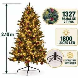 Árbol De Navidad Magic De 210Cm (1327 Ramas Y1800 Luces)